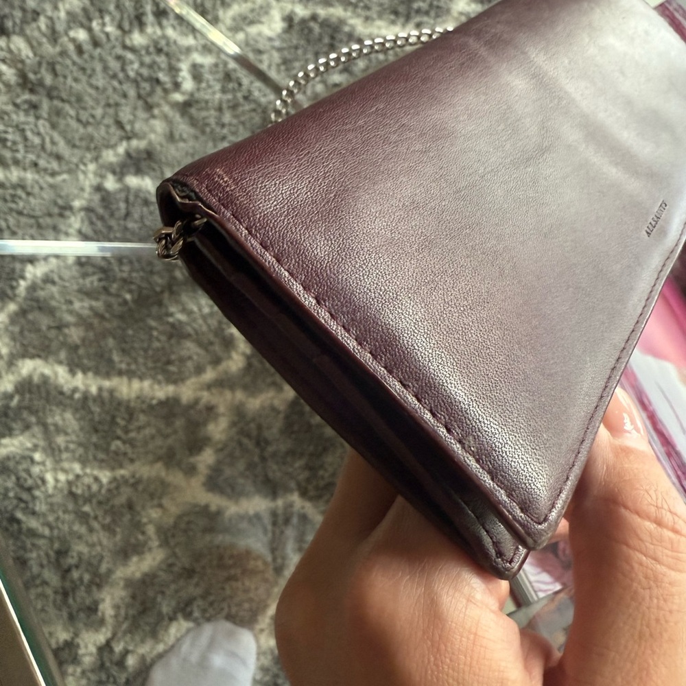 Allsaints Burgundy Wallet with Chain Strap - Picture 7 of 7
